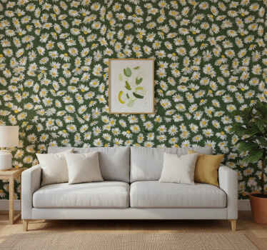 Nature wallpaper field of daisies - TenStickers