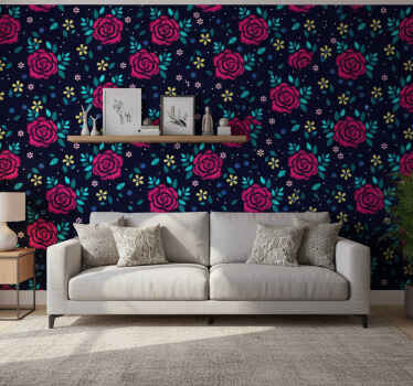 Nature wallpaper dark roses - TenStickers