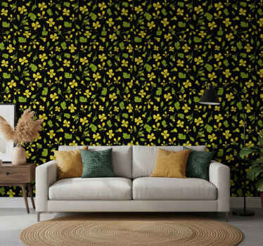 Nature wallpaper vibrant floral design - TenStickers