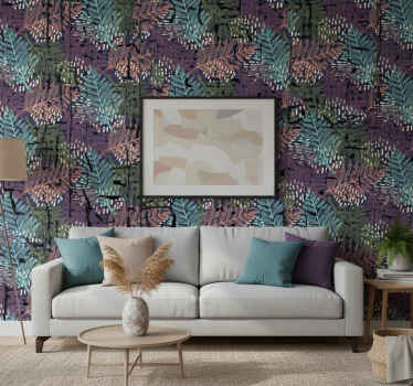 Nature wallpaper in vibrant leafy colors - TenStickers