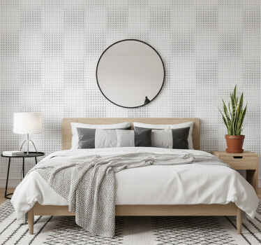Papel tapiz recámara matrimonial puntos negros con líneas - TenVinilo