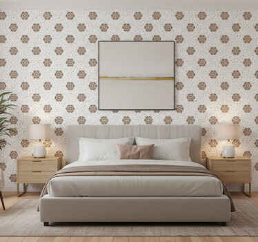 Papel mural textura terrazzo con flores - TenVinilo