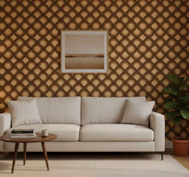 Retro tapete mit braunen sonnen - TenStickers