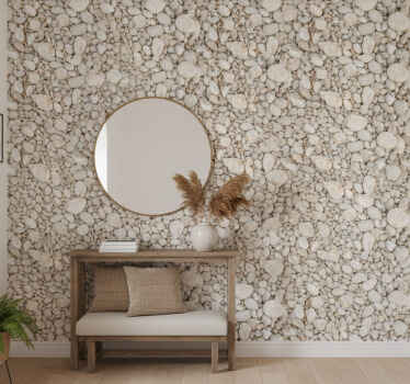 Stone wallpaper white small stones design - TenStickers