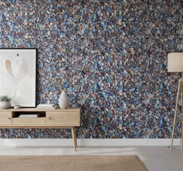 Stone wallpaper in vibrant hues of colorful stones - TenStickers