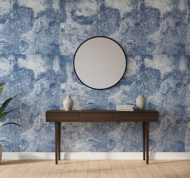 Stone effect wallpaper in blue concrete design - TenStickers