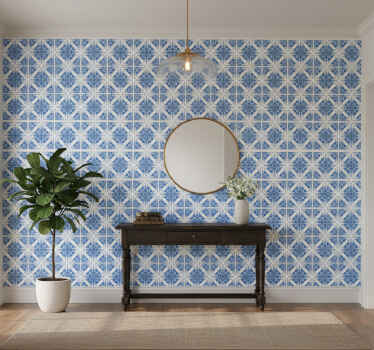 Stone wallpaper classic blue design - TenStickers