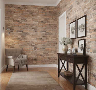 Stone wallpaper with realistic brick pattern - TenStickers