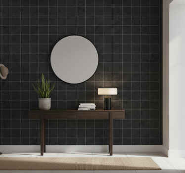 Stone wallpaper sleek black squares - TenStickers