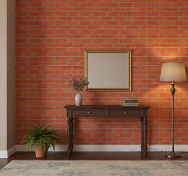 Stone wallpaper red brick design - TenStickers