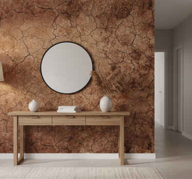 Stone wallpaper cracked earth texture - TenStickers