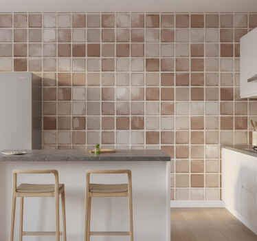 Tile effect wallpaper ceramic square design - TenStickers