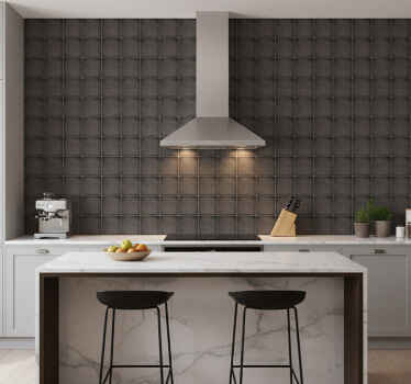 Carta da parati effetto piastrelle mattonelle nere in pietra - TenStickers