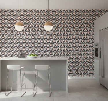 Tile effect wallpaper in art deco marble design - TenStickers