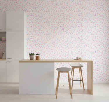 Tile effect wallpaper kawaii style pastel design - TenStickers