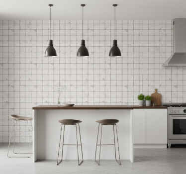 Tile effect wallpaper light grey aged tiles - TenStickers