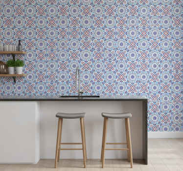 Tile effect wallpaper with ceramic design - TenStickers
