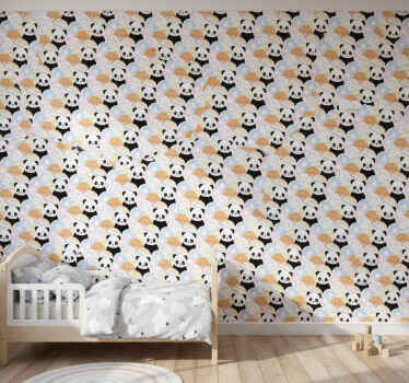 Tapete kinderzimmer im patchwork panda design - TenStickers