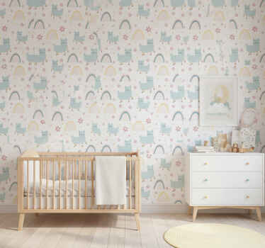 Tapet copii llamas drăguți și curcubee - TenStickers