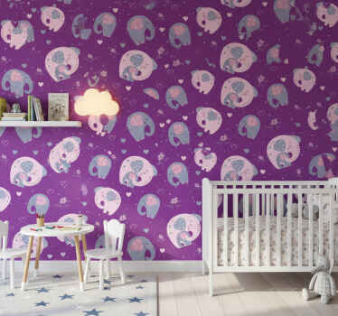 Tapet copii model cu elefănței drăguți - TenStickers