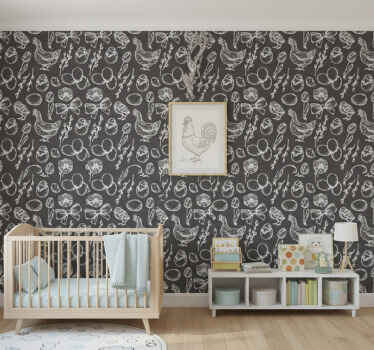 Tapete za otroške sobe s čarobnimi vzorci piščancev - TenStickers