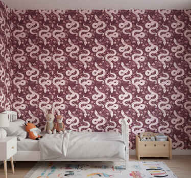 Tapete za otroške sobe cvetlični zvitki kač - TenStickers