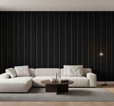 Living room wallpaper rustic black plank - TenStickers