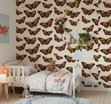Butterfly wallpaper vintage monarch butterfly wing - TenStickers