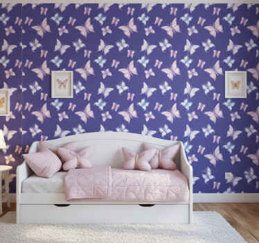 Fluture tapet fundal violet - TenStickers