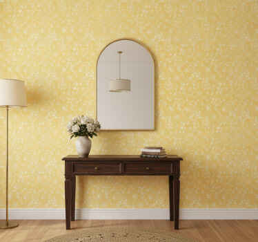 Tapet hol cu motiv galben delicat - TenStickers