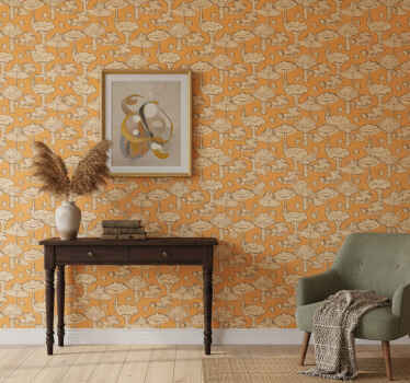 Tapet hol design cu model de ciuperci - TenStickers