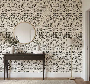 Papier peint couloir motifs floraux charmants - TenStickers