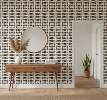 Papier peint couloir répétition géométrique beige - TenStickers