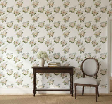 Papier peint couloir arrangement délicat blanc - TenStickers