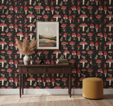 Papier peint couloir motif champignons - TenStickers