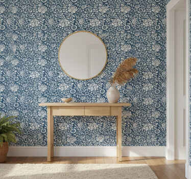 Papier peint couloir motif vintage bleu - TenStickers