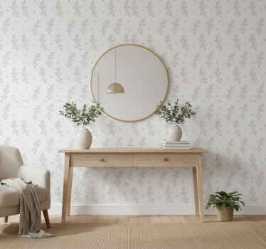 Papier peint couloir motif de fleurs délicates - TenStickers