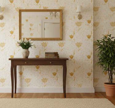 Papier peint couloir motif élégant doré - TenStickers