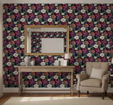 Papier peint couloir composition de fleurs Élégantes - TenStickers