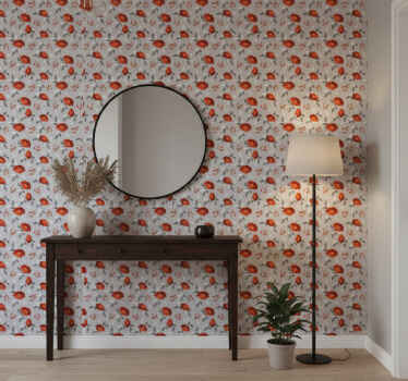 Papier peint couloir motif rouge et gris - TenStickers