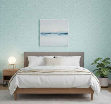Scandinavian wallpaper light blue zigzag lines - TenStickers