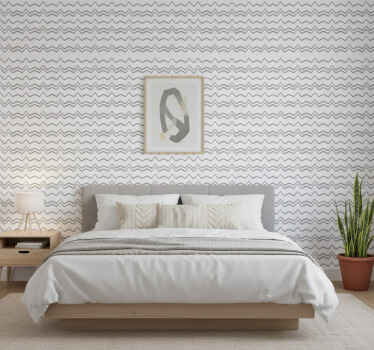 Scandinavian wallpaper irregular grey zigzag pattern - TenStickers