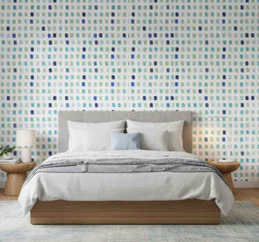Scandinavian wallpaper in varying shades of blue - TenStickers