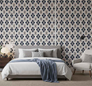 Scandinavian wallpaper rhombus pattern - TenStickers