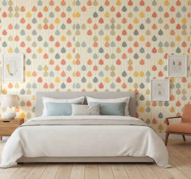 Carta da parati nordica gocce di pioggia colorate - TenStickers