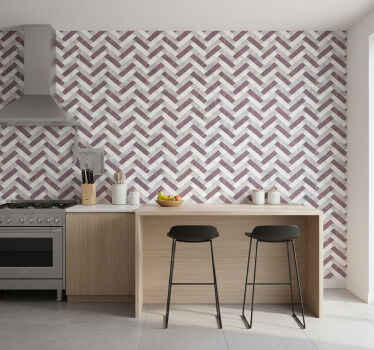 Muster tapete fischgrätenmarmor muster - TenStickers