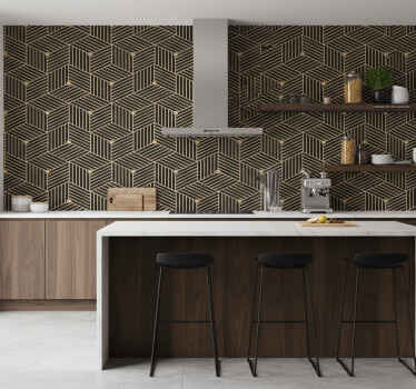 Muster tapete geometrisches linienmuster - TenStickers