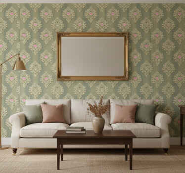 Classic wallpaper french green vintage design - TenStickers