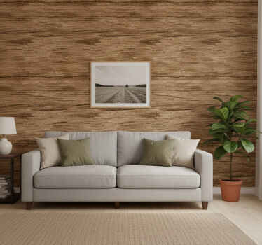 Rustikalni tapeti z belimi in svetlo rjavimi črtami - TenStickers