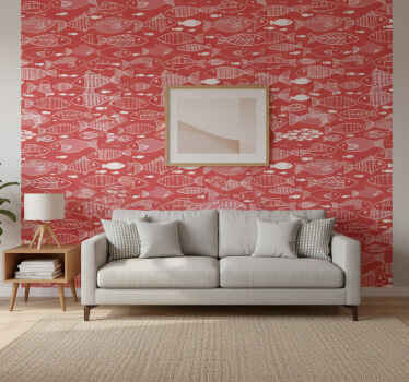 Papel tapiz para sala muchos peces bajo el mar - TenVinilo